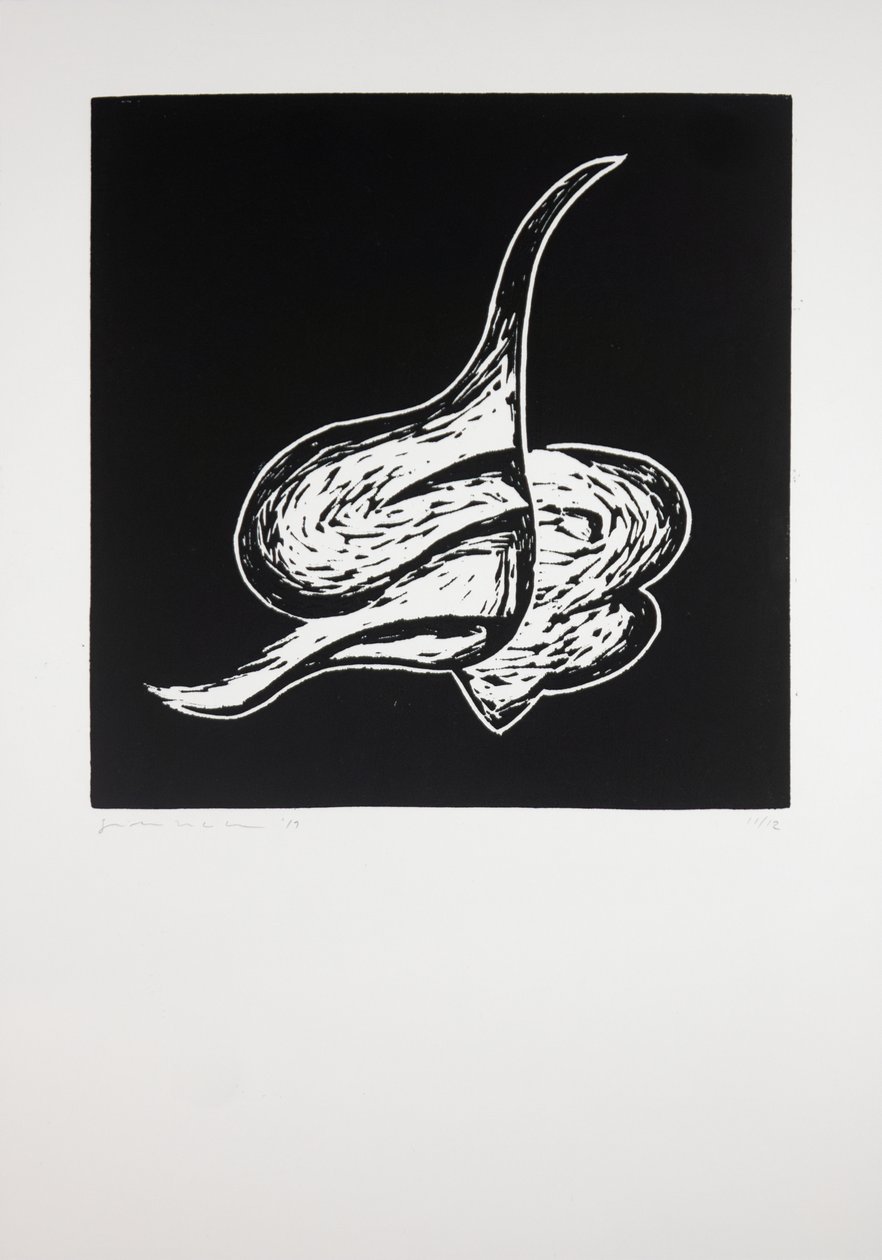 Ležící, 2019 (linoryt) od Guilherme Pontes