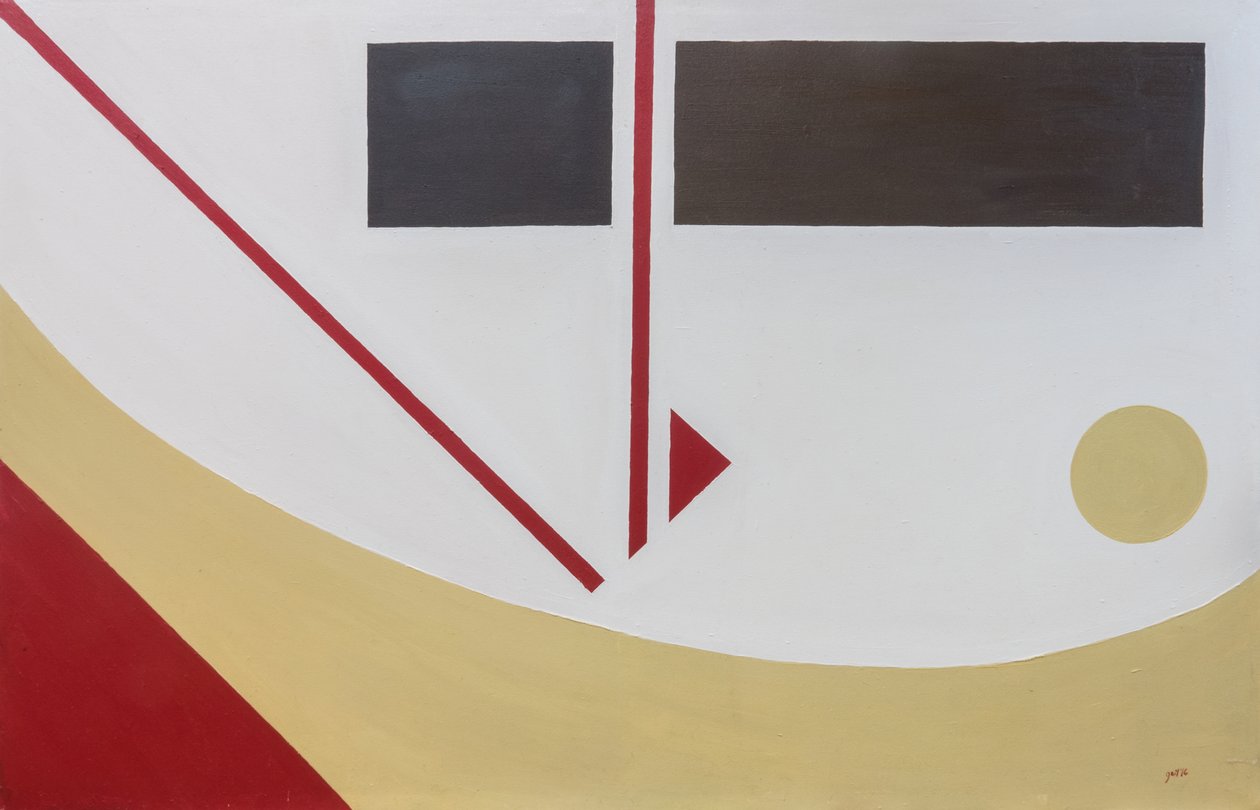 Suprematistická kompozice Urbino , 2017 (olej na plátně) od Guilherme Pontes
