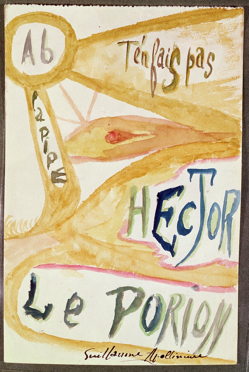 Ilustrovaná verze básně ze sbírky "Calligrammes". od Guillaume Apollinaire