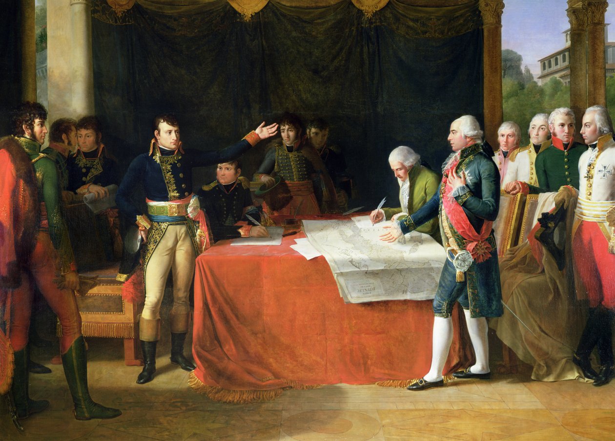 Předběžné kroky míru podepsané v Leobenu, 17. dubna 1797, 1805 od Guillaume Guillon Lethière
