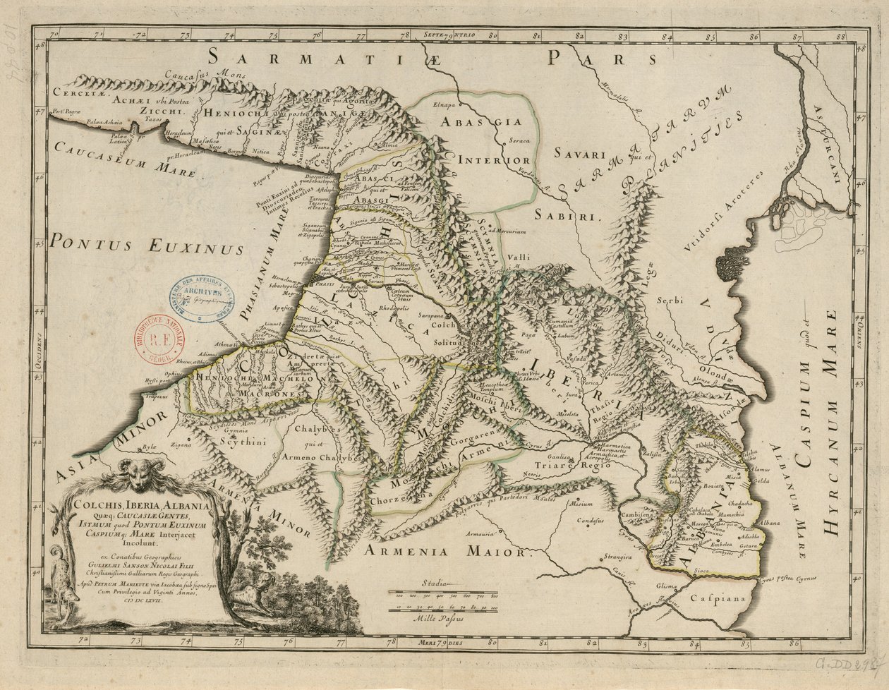 Colchis, Iberia, Albania quae q., Caucasiae gentes, istmum quod Pontum od Guillaume Sanson