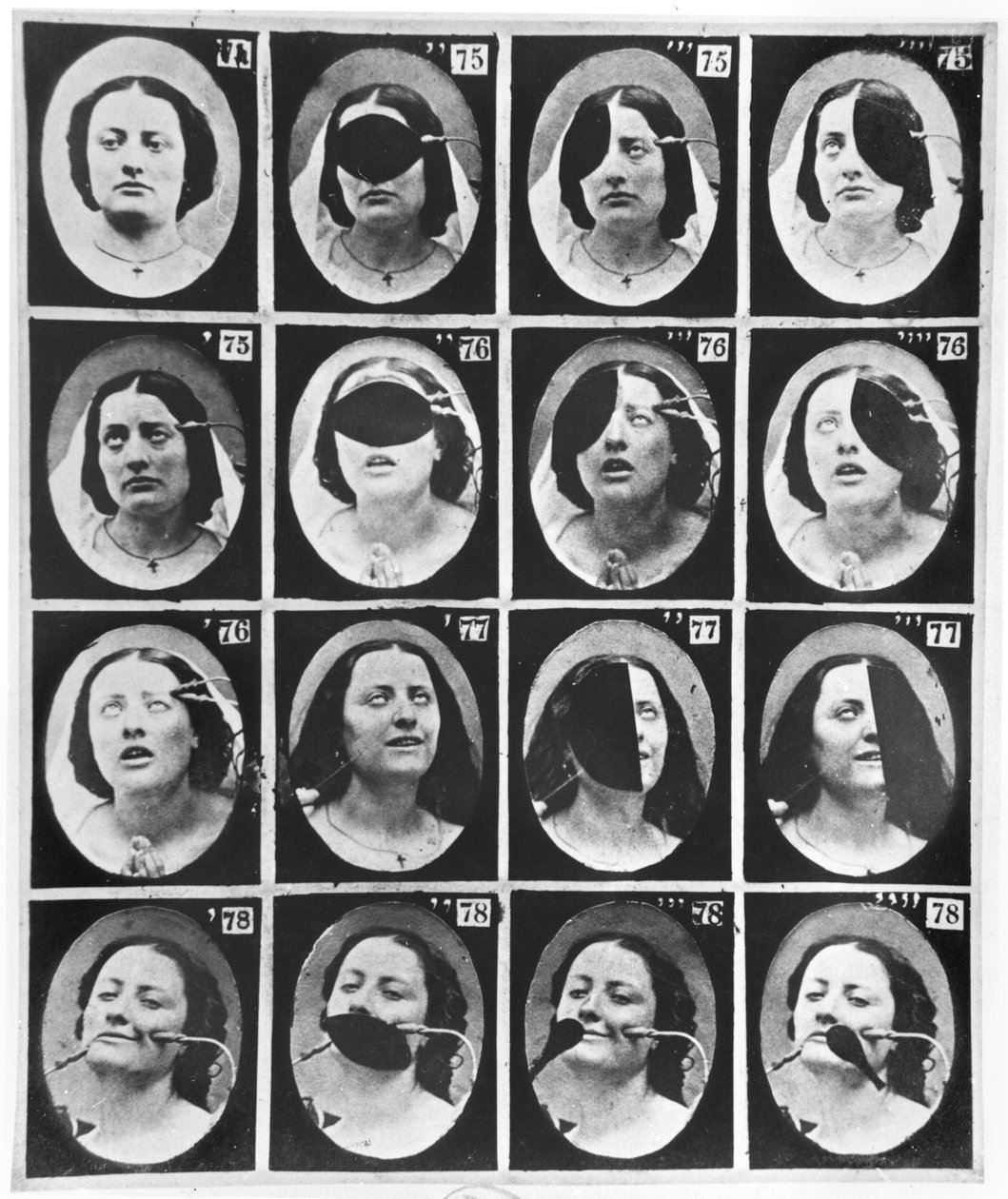 Fyziognomické studie, z knihy "Mecanisme de la Physionomie humaine ou analyse electrophysiologique des passions" od Duchenne de Boulogne, vydáno 1876, Paříž. od Guillaume Benjamin Armand Duchenne de Boulogne