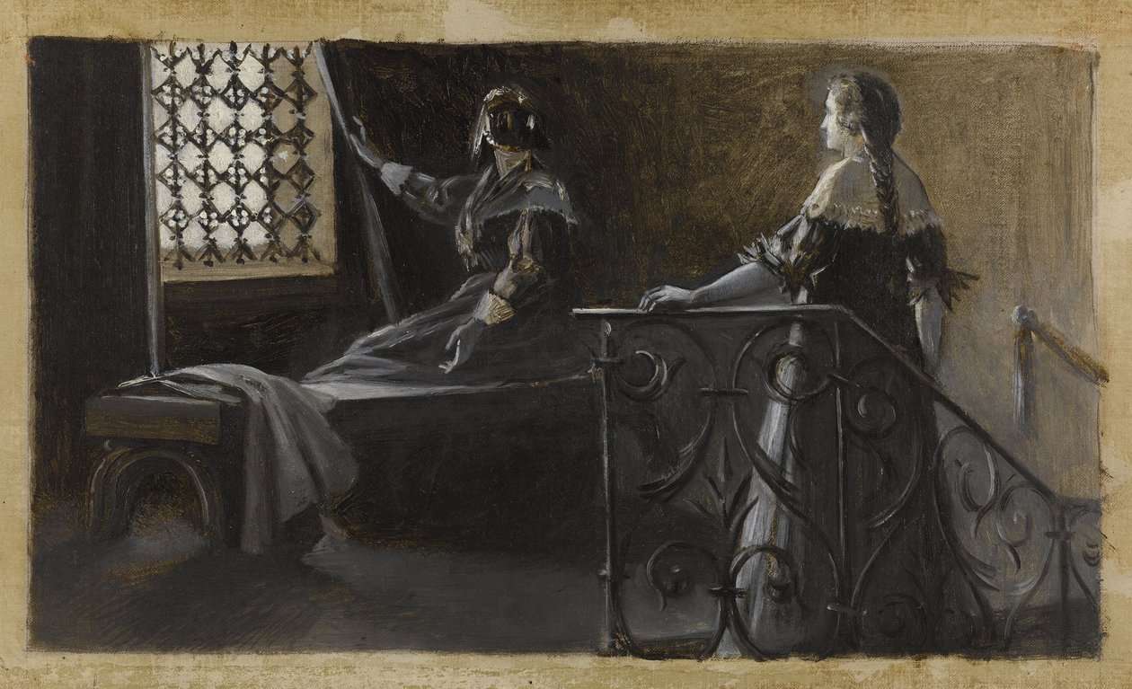 Ethel a zahalená žena, asi 1889 (olej na plátně) od Guillaume Albert Demarest