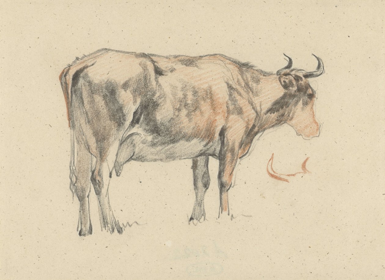 Stojící kráva, vpravo od Guillaume Anne van der Brugghen