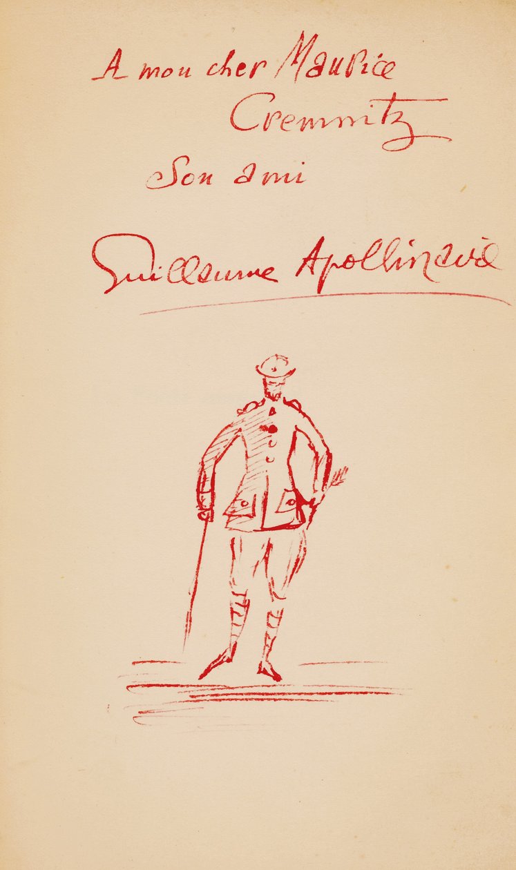 Nápis Maurice Cremnitz z „Zavražděného básníka“, 1916 od Guillaume Apollinaire