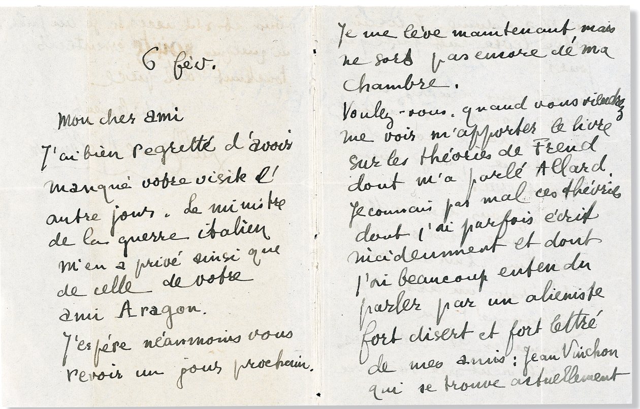 Dopis Andre Breton, 1918 od Guillaume Apollinaire