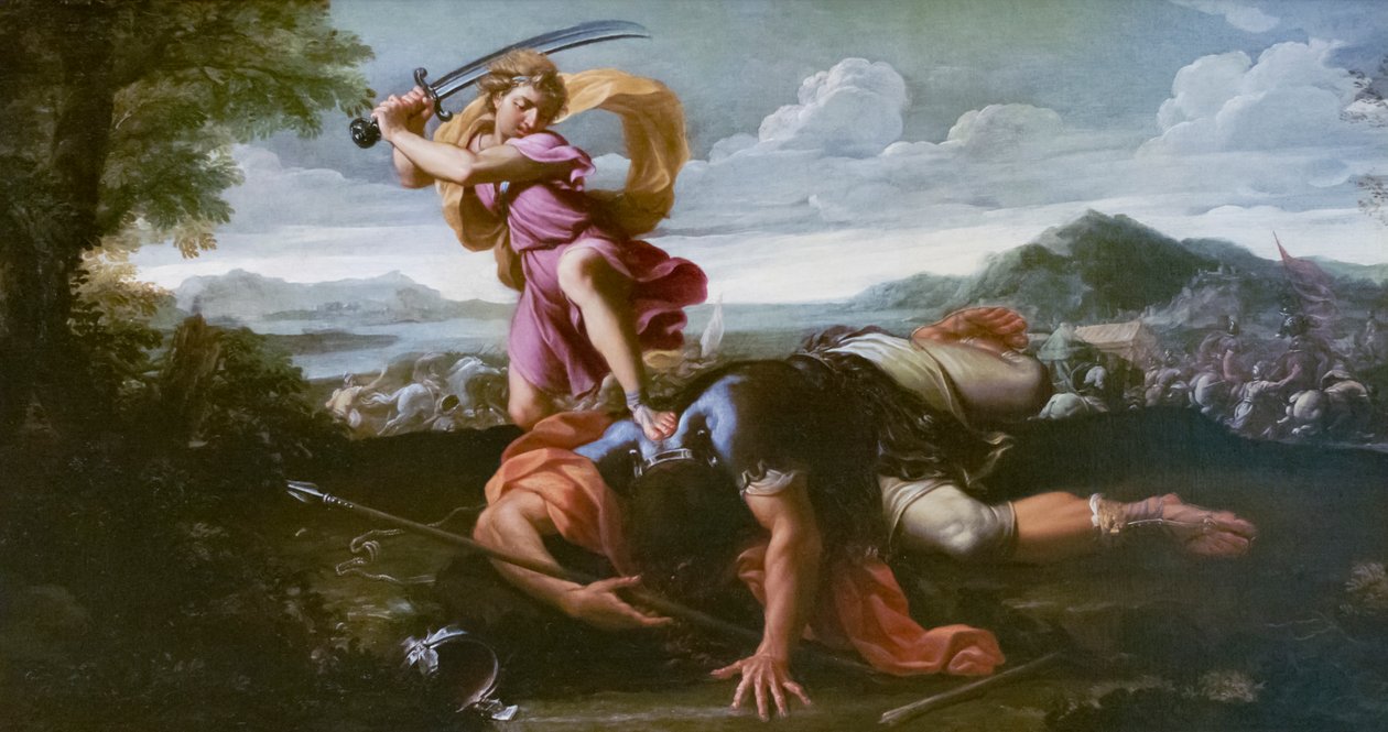 Daavid ja Goljat, 1650-luvun loppu (öljy kankaalle) od Guillaume Courtois