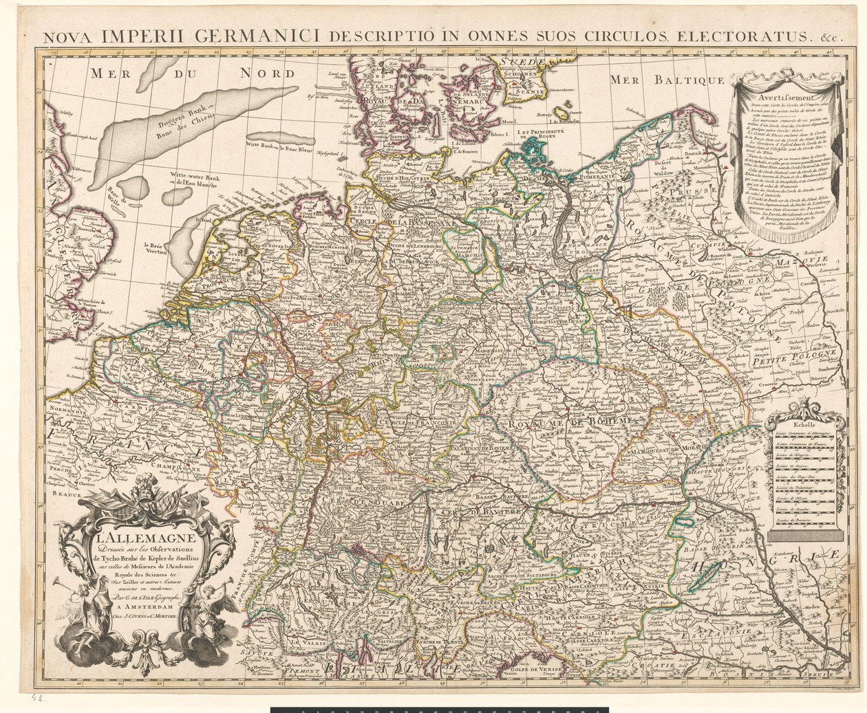 Mapa Německa od Guillaume Delisle