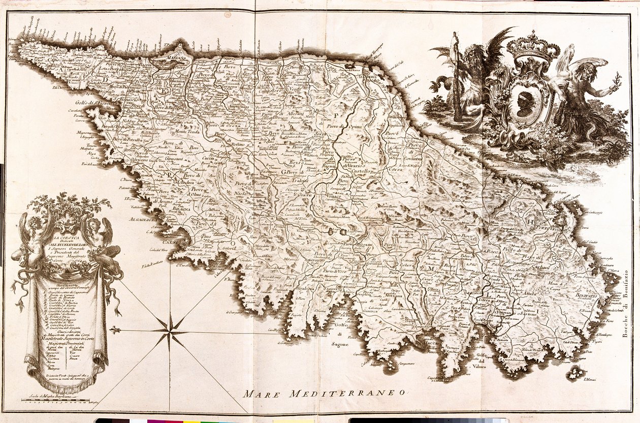 Mapa Korsiky (Francie) (lept od Guillaume Delisle