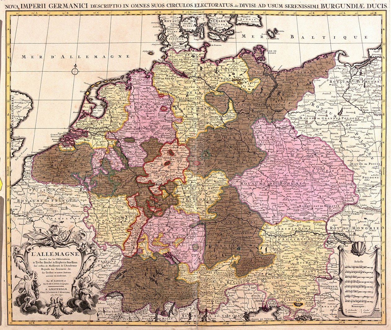 Mapa Německa (lept od Guillaume Delisle