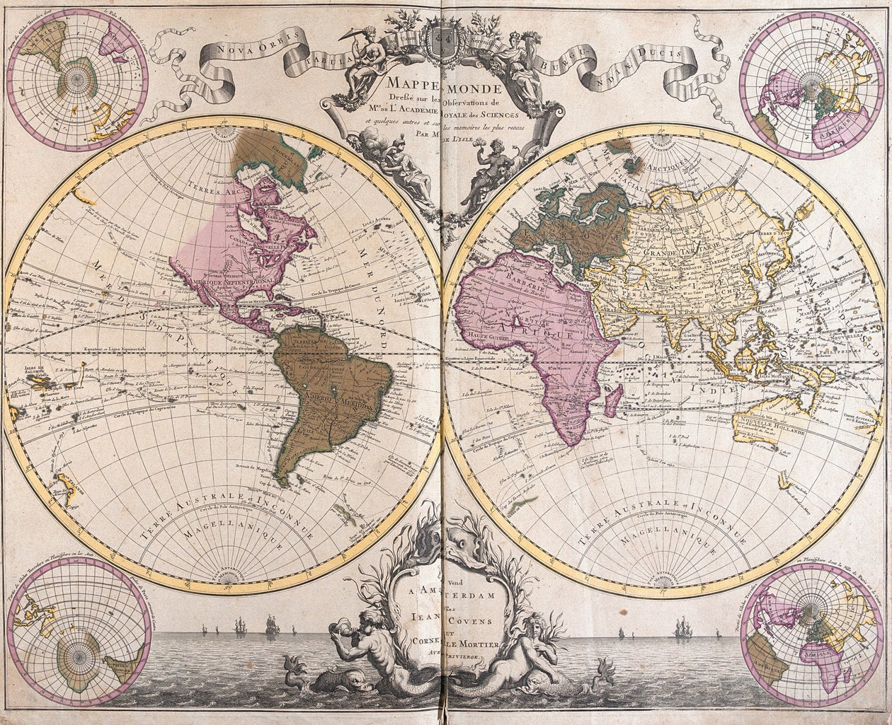 Planisphere World (lept od Guillaume Delisle