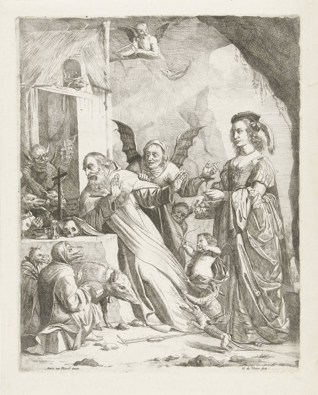 Pokušení svatého Antonína od Guillaume Duvivier