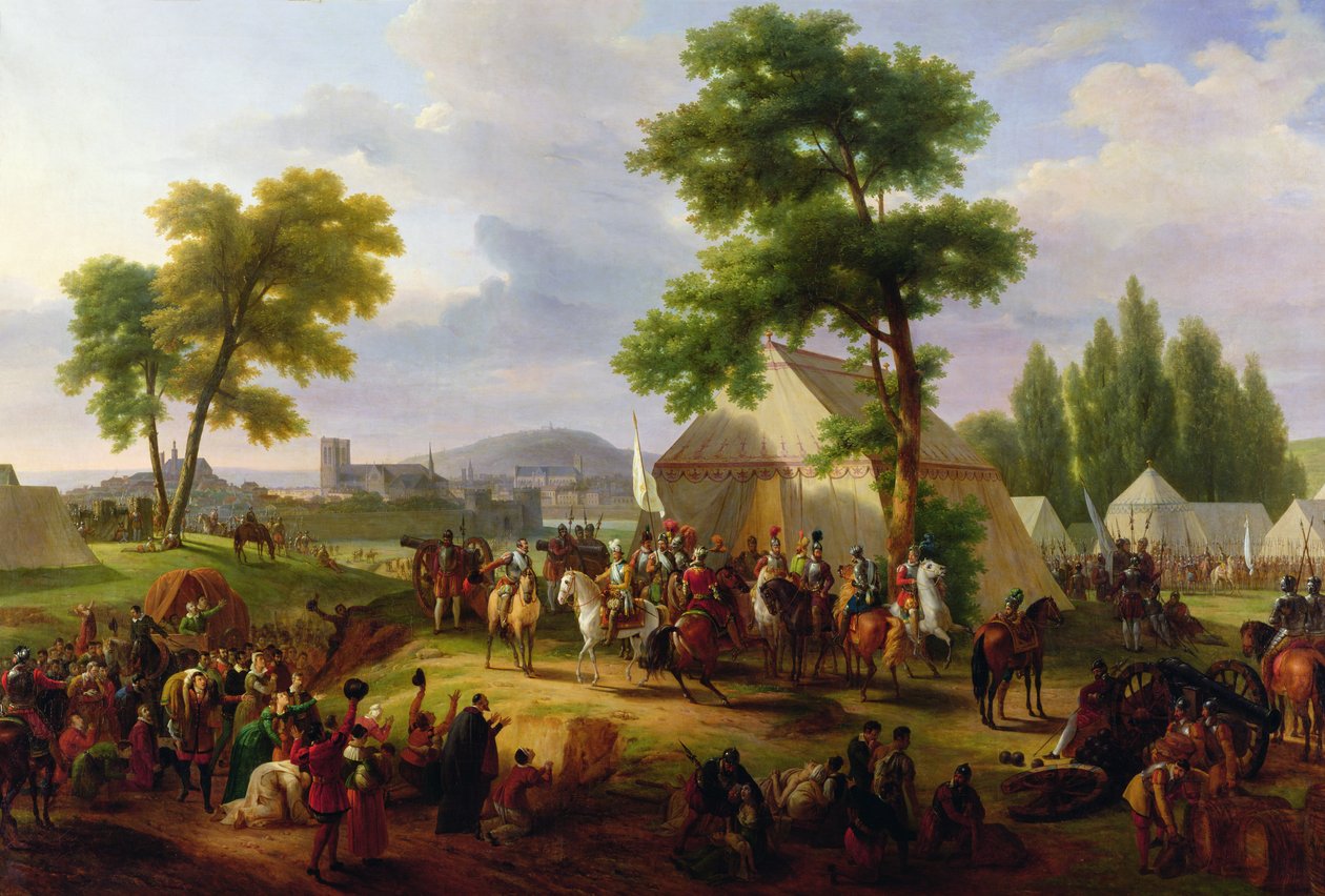 Obléhání Paříže Henri IV (1553-1610) v roce 1593, 1818 od Guillaume Frederic Ronmy