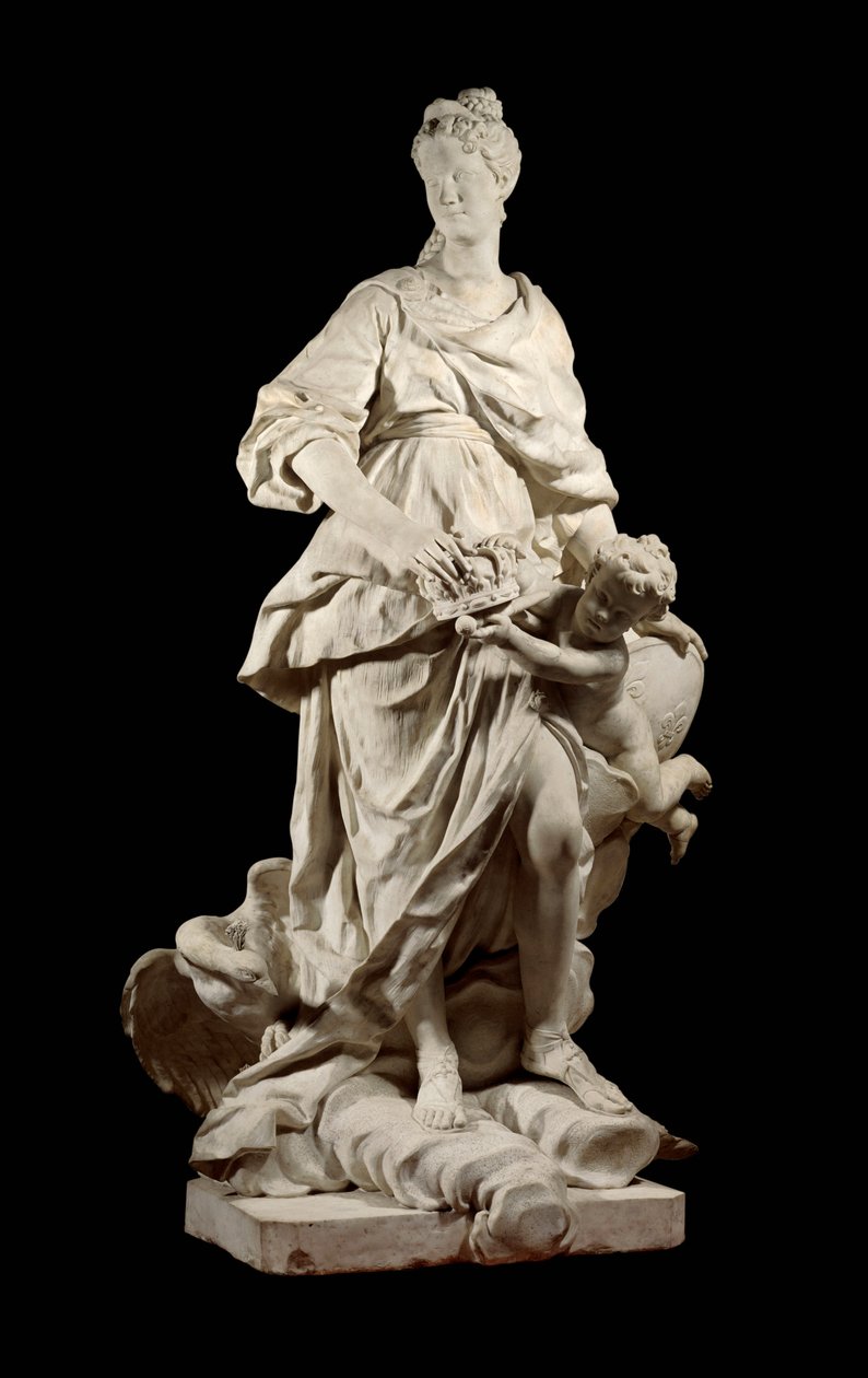 Portrét Marie Lescszinské, královny Francie (Leczinska, Lescszinka nebo Leszinka) (1703-1768) Královna Francie v Junon Mramorová socha od Guillaume Coustou (1677-1746) 1725 kolem Paříže, Musee du Louvre od Guillaume I Coustou