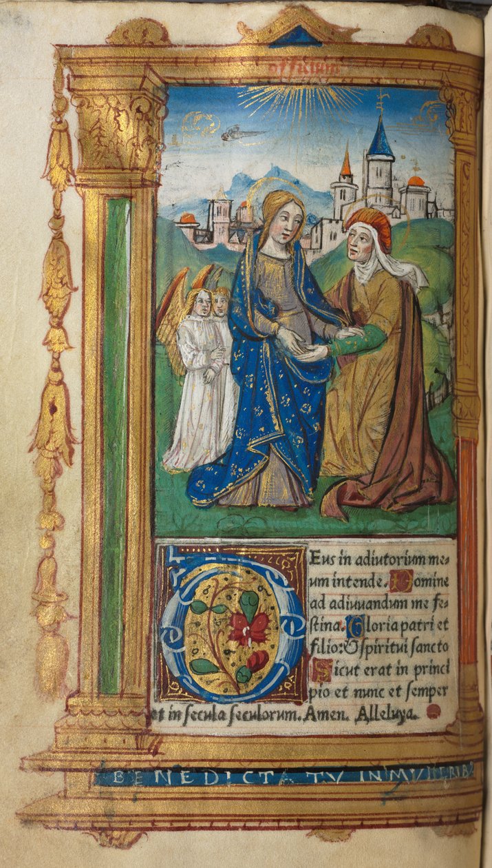 Tištěná kniha hodin (římské užití): fol.29v, Navštívení Krista od Guillaume Le Rouge
