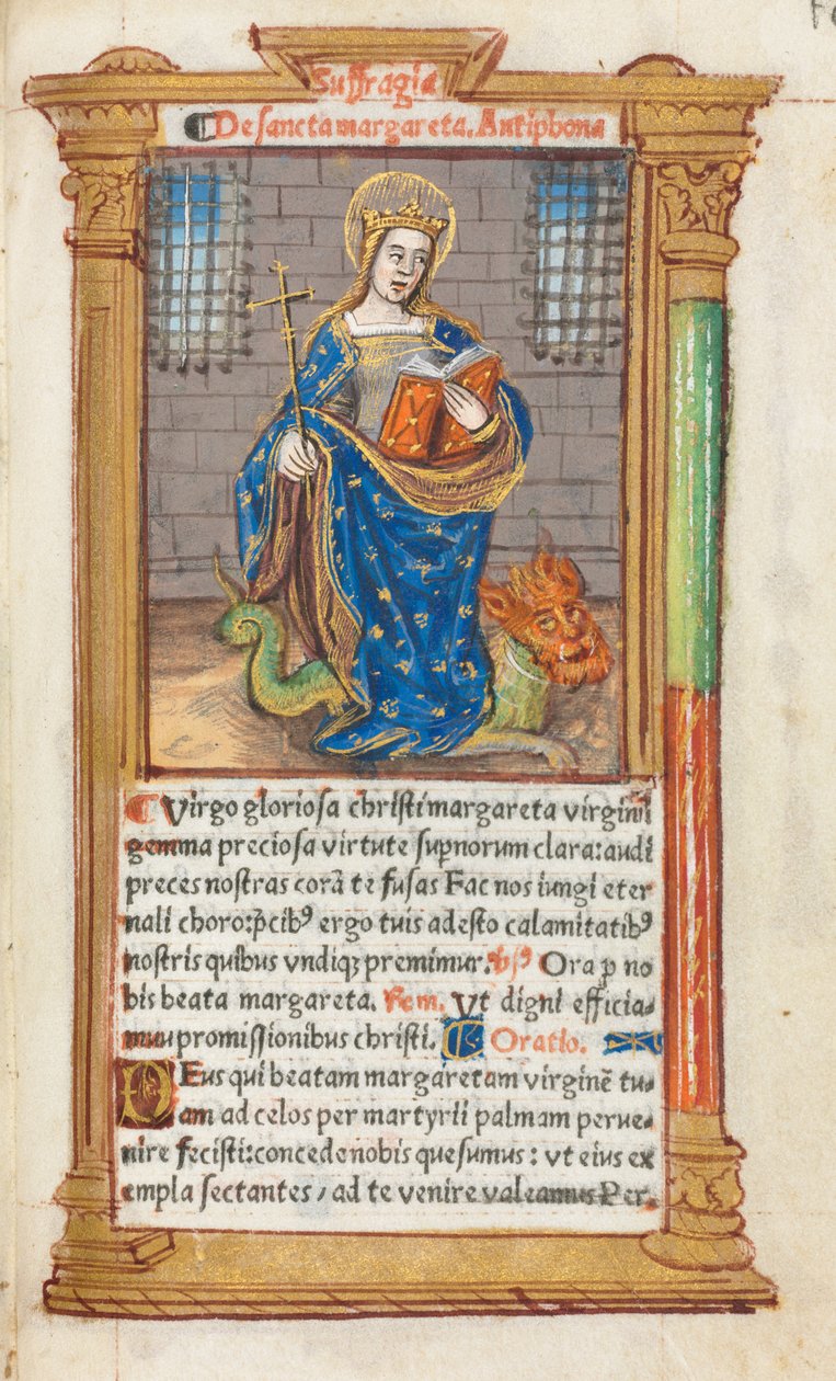 Tištěná kniha hodin (římské užití): fol. 110r, sv. Markéta od Guillaume Le Rouge