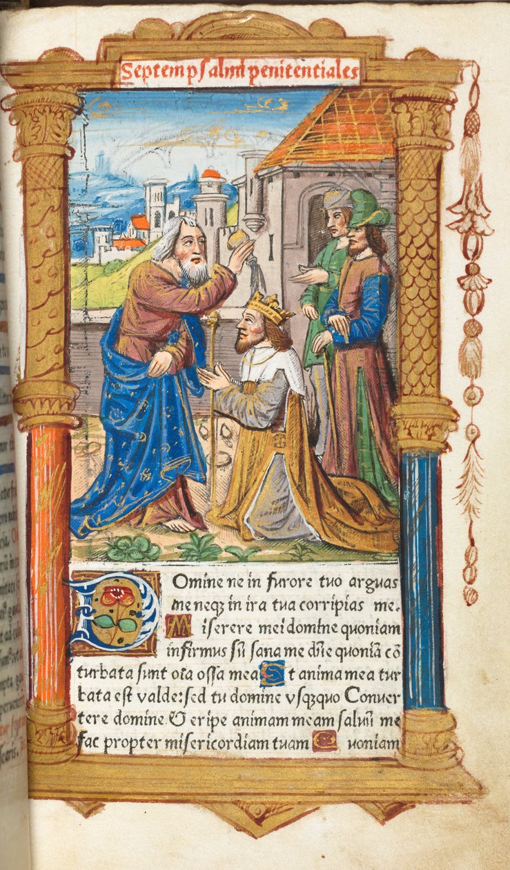 Tištěná kniha hodin (římské užití): fol. 65r, David a Samuel od Guillaume Le Rouge