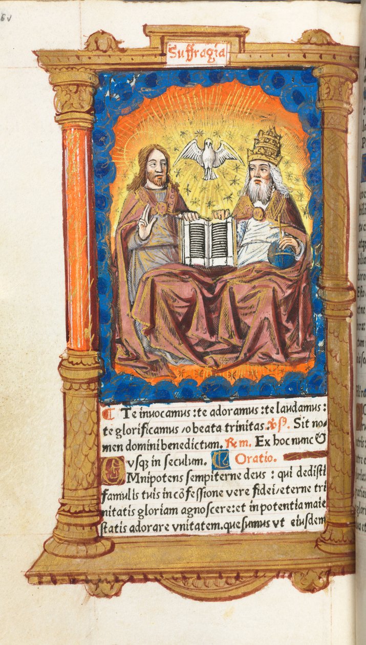 Tištěná kniha hodin (římské užití): fol. 94v, Trojice od Guillaume Le Rouge