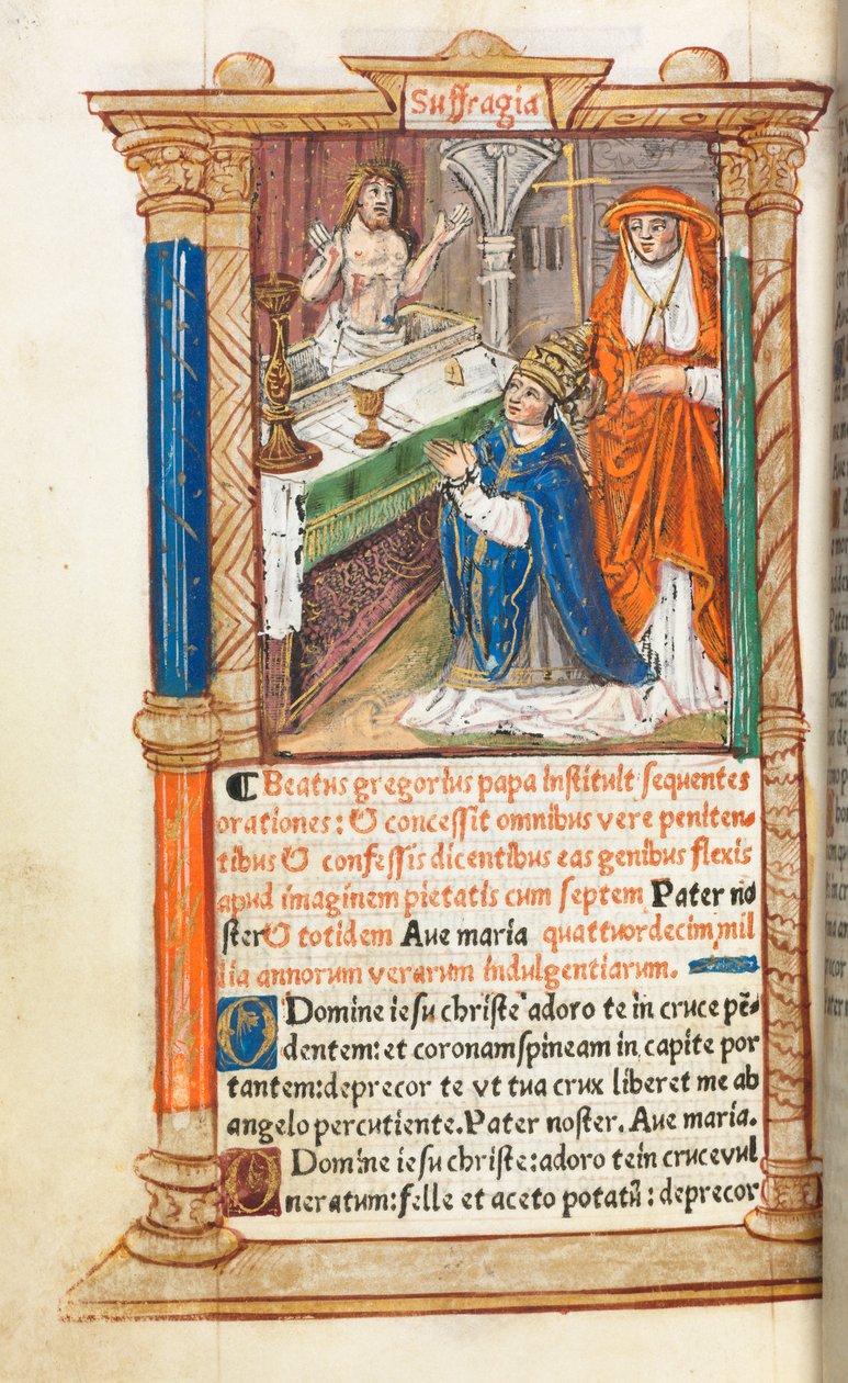Tištěná kniha hodin Použití Říma: fol. 96v, Mše sv. Řehoře, 1510. od Guillaume Le Rouge