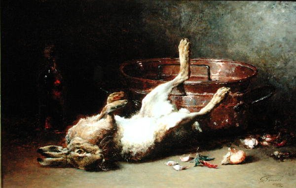 Zátiší se zajícem a kotlem, 1886 od Guillaume Romain Fouace