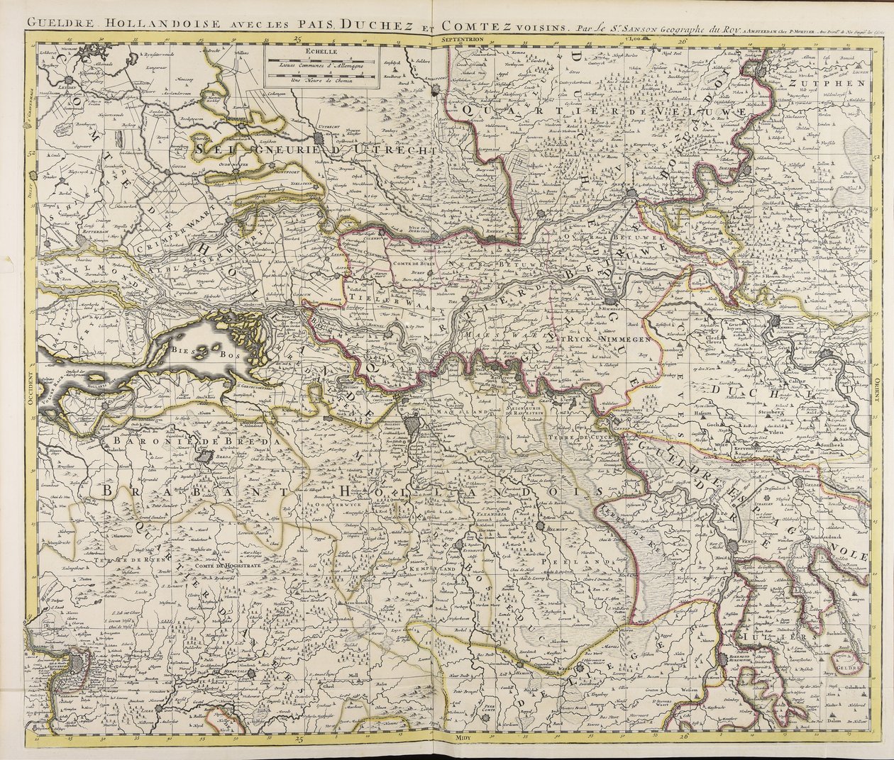 Gueldre hollandoise avec les pais, duchez et comtez voisins / par le sr. Sanson geographe du roy od Guillaume Sanson