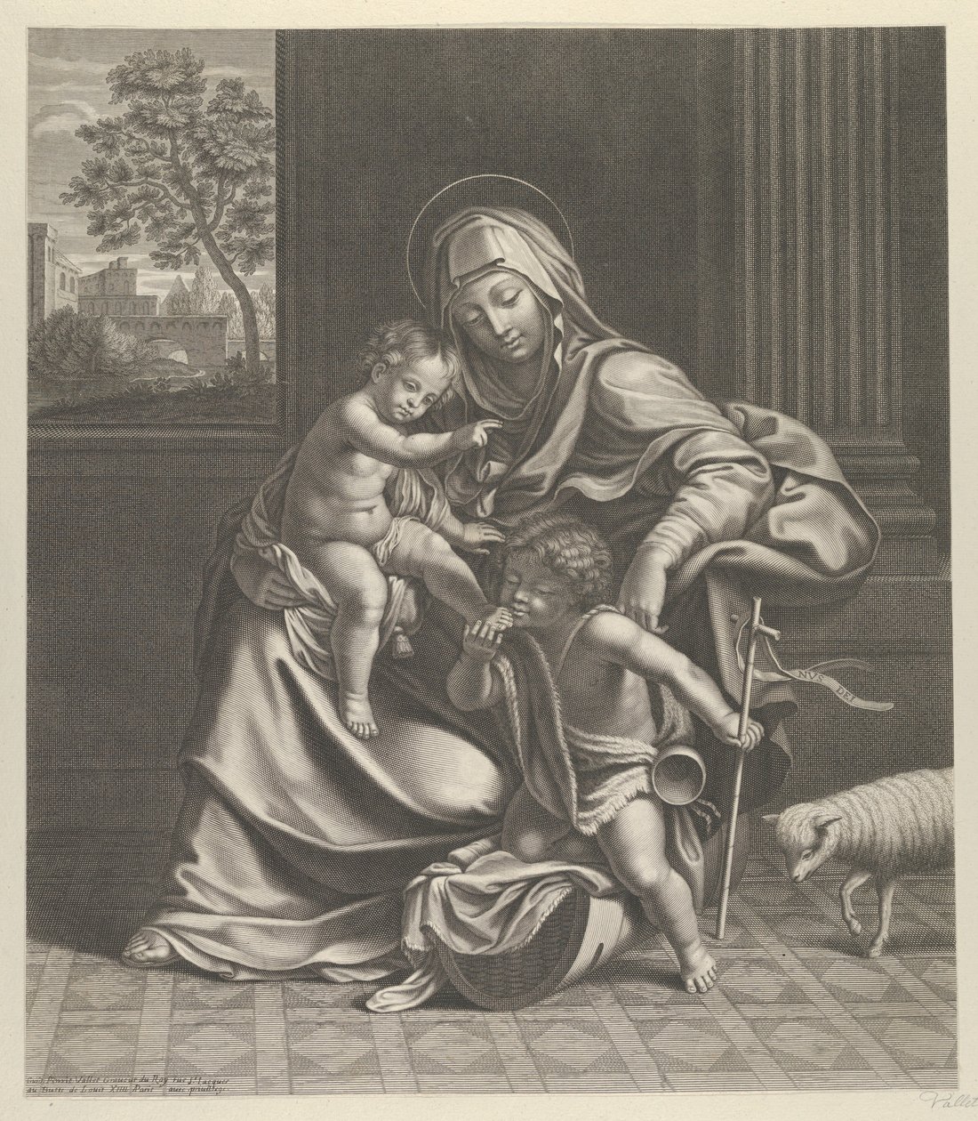 Panna sedící s nemluvnětem Kristem na klíně..., ca. 1650-1704. od Guillaume Vallet