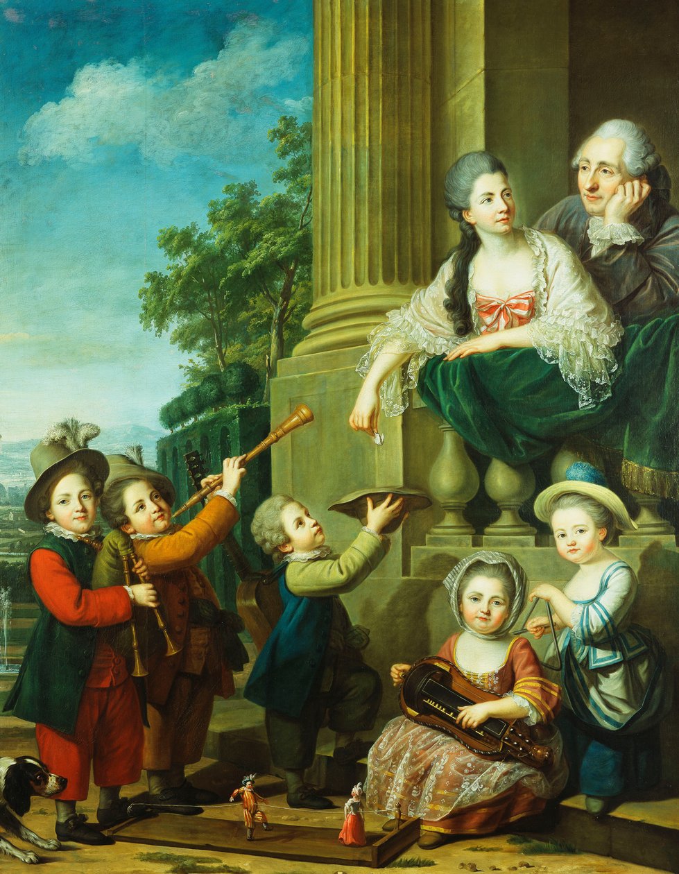 Skupinový portrét rodiny Perceval od Guillaume Voiriot