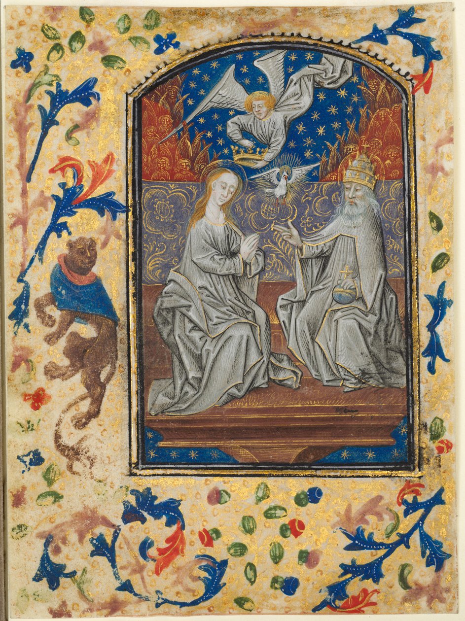 List z knihy hodin: Panna a dítě na trůnu, c. 1470-1480. od Guillaume Vrelant