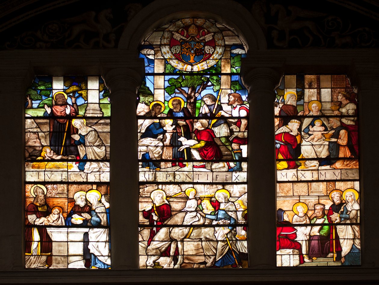 Epizoda života Ježíše vitráže od Viléma z Marcillat (1470-1529) 1509 Sbor baziliky Santa Maria del Popolo, Řím od Guillaume de  Marcillat