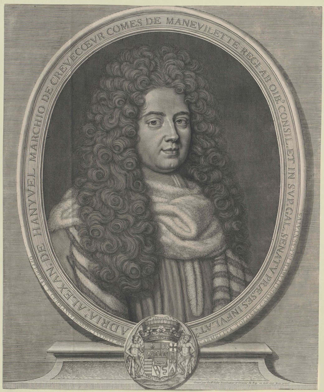 Adrien-Alexandre marquess Comte de Manevilette Crevecoeur (print) od Guillelmus Vallet