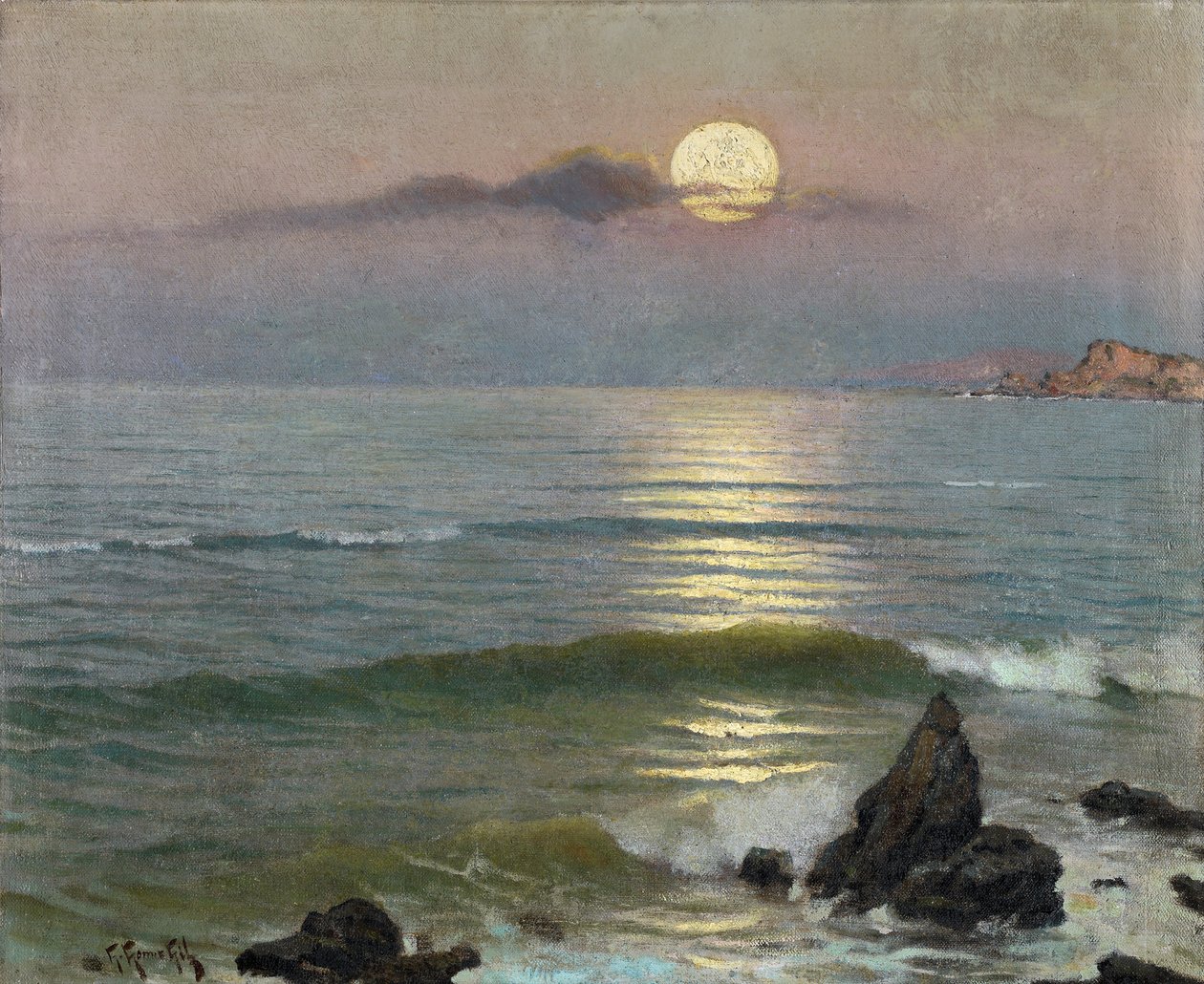 Moonlight - Gómez Gil, Guillermo (1862-1942) - c. 1910 – Olej na plátně – 43x53 – Muzeum Carmen Thyssen, Malaga od Guillermo Gomez y Gil