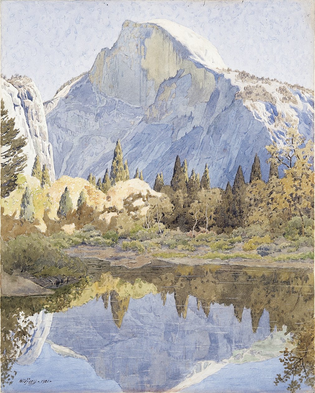 Half Dome a Mirror Lake od Gunnar Widforss