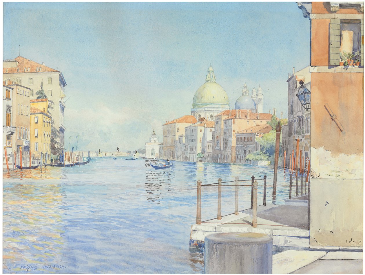 Canal Grande, Benátky, s Santa Maria della Salute od Gunnar Widforss