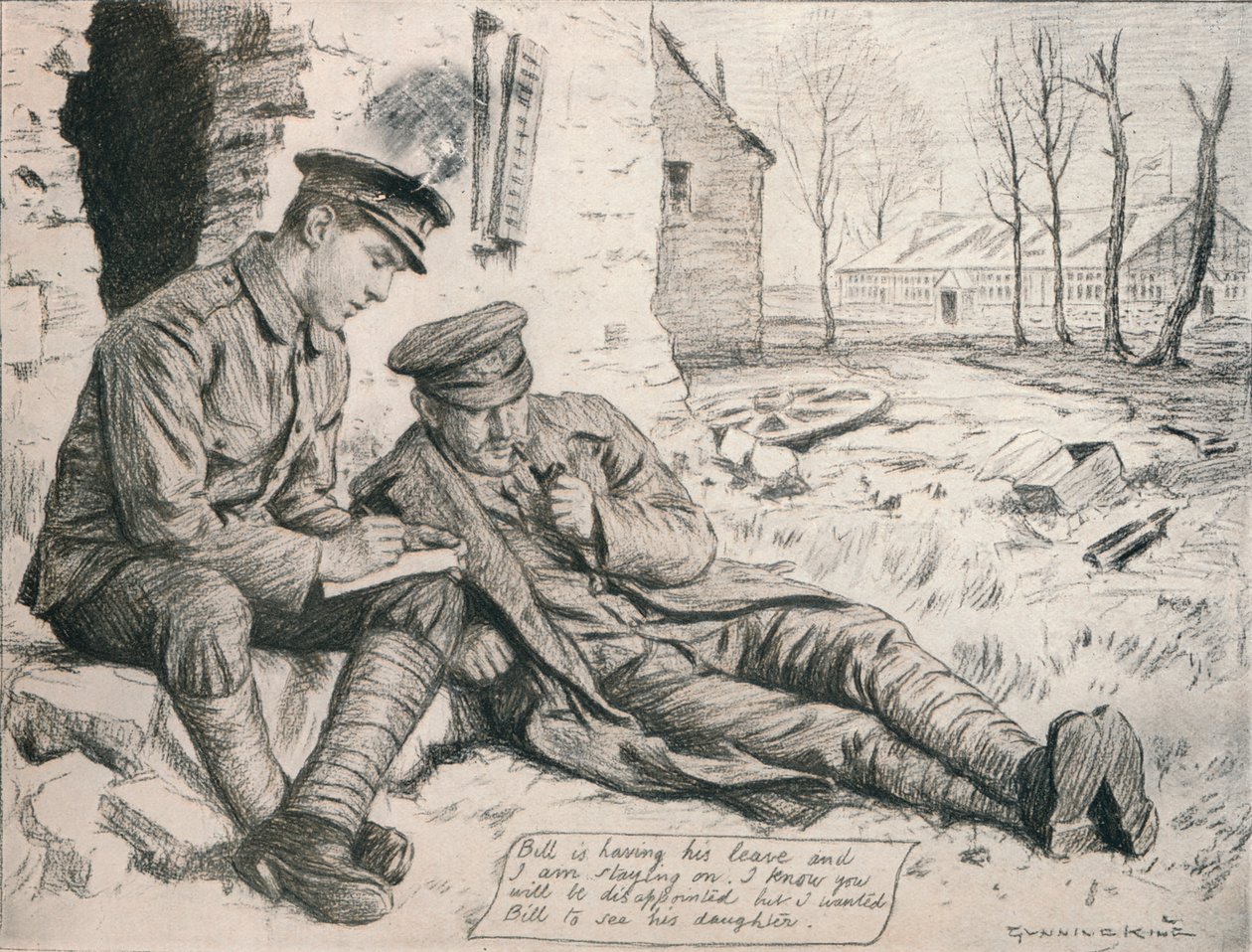 The Letter Home, c1917, 1918 od Gunning King