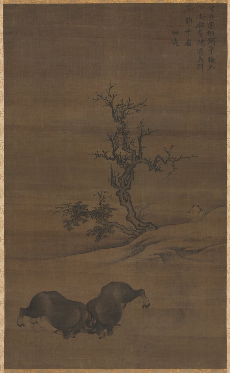 Herdboys and Buffalo in Landscape, 1200s. od Guo Min