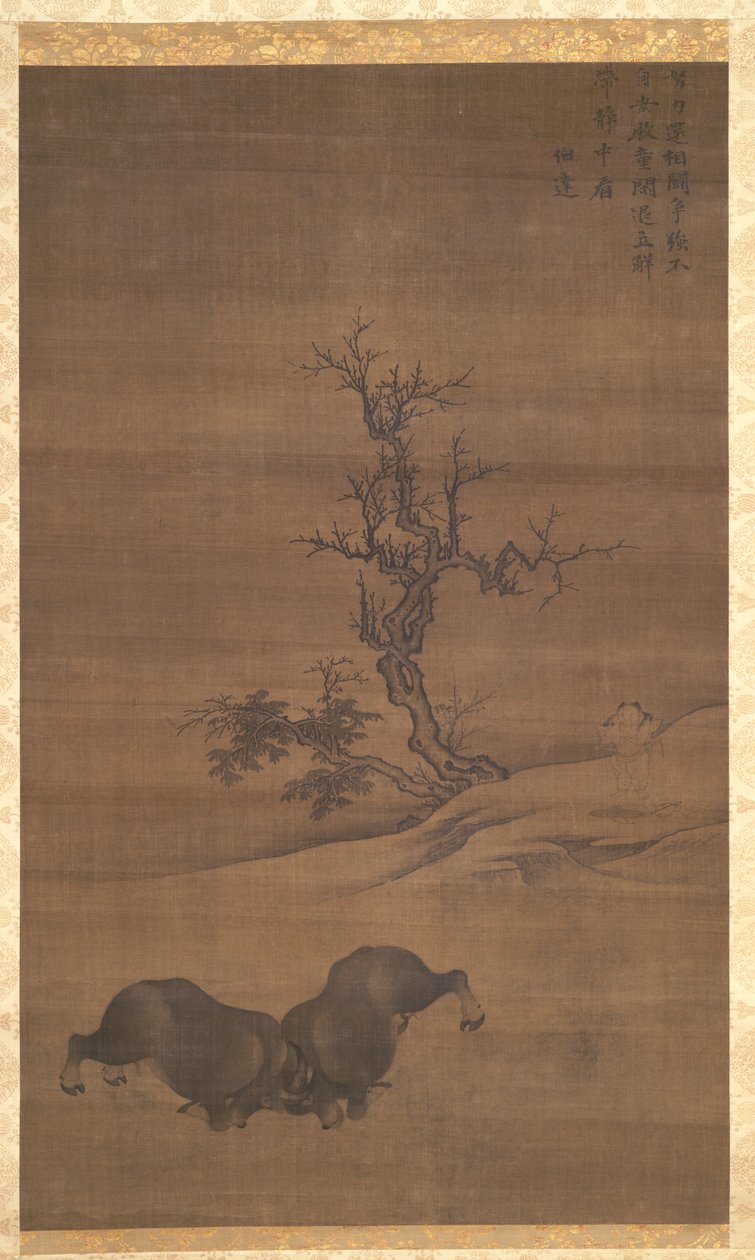 Herdboys and Buffalo in Landscapes, 1200s. od Guo Min