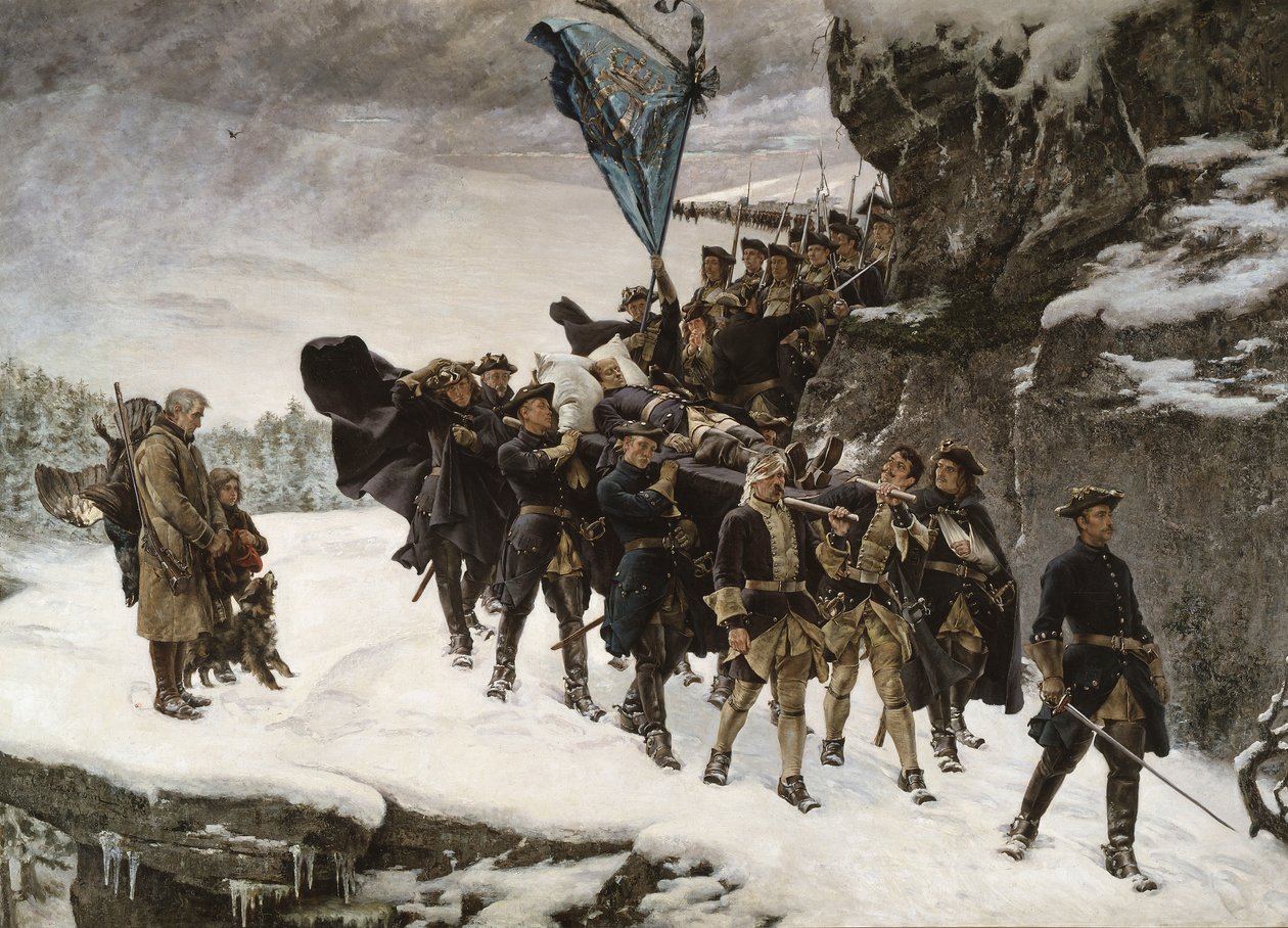 Přináší domů tělo švédského krále Karla XII od Gustaf Olaf Cederstrom