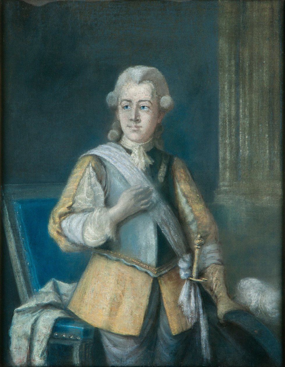 Gustav III, švédský král 1772-1792, v šatech inspirovaných Gustavem Adolfem od Gustaf L Lundberg