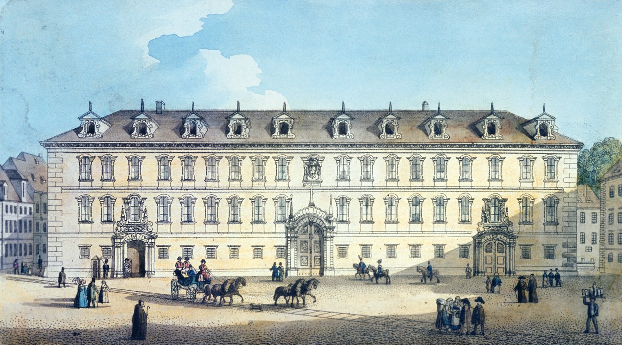 Valdštejnský palác, kolem roku 1830 od Gustav Friedrich Amalius Taubert