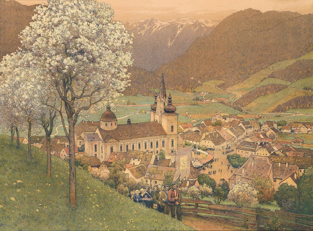 Průvod poblíž Mariazell od Gustav Jahn
