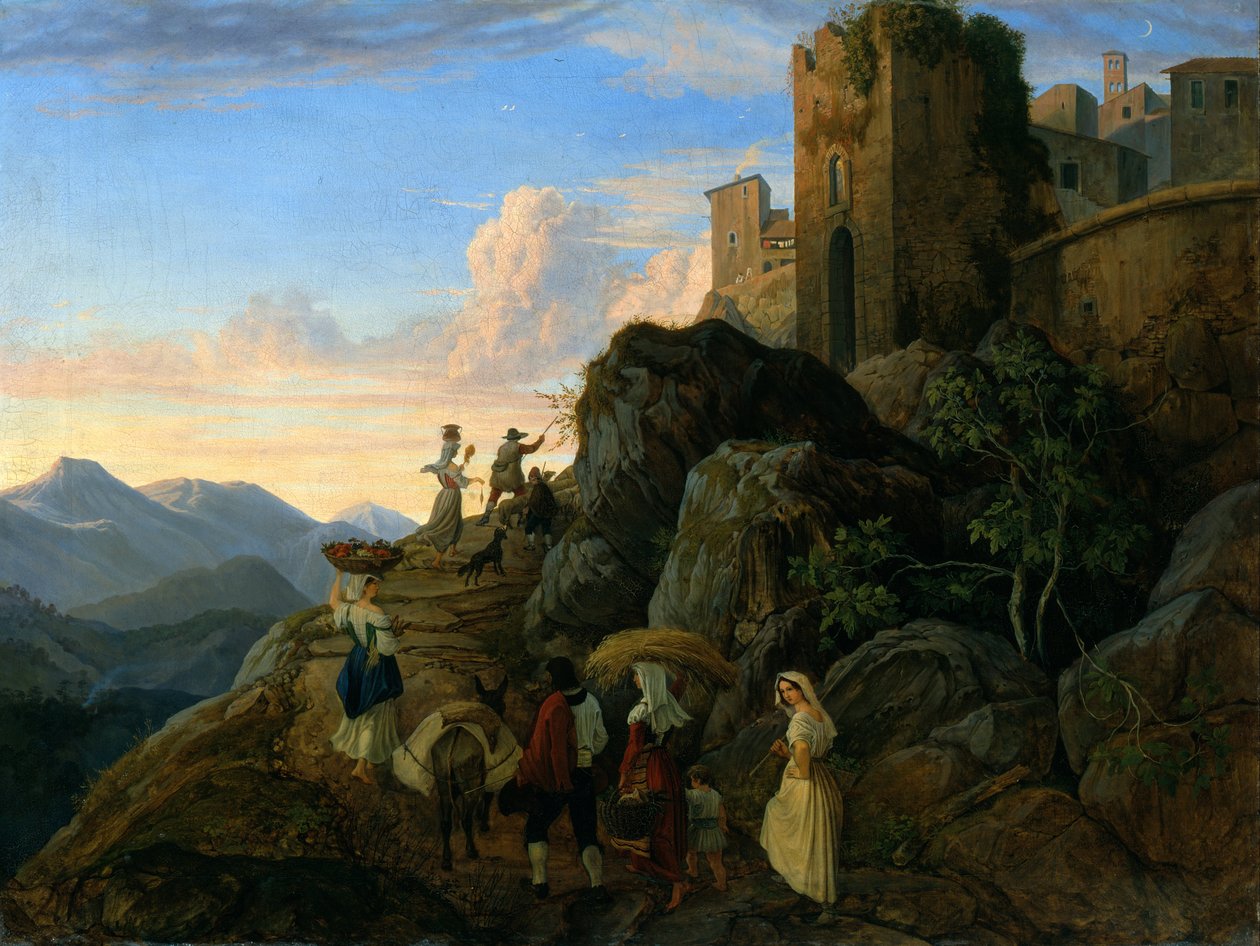 Civitella (večer) od Gustav Karl Ludwig Richter