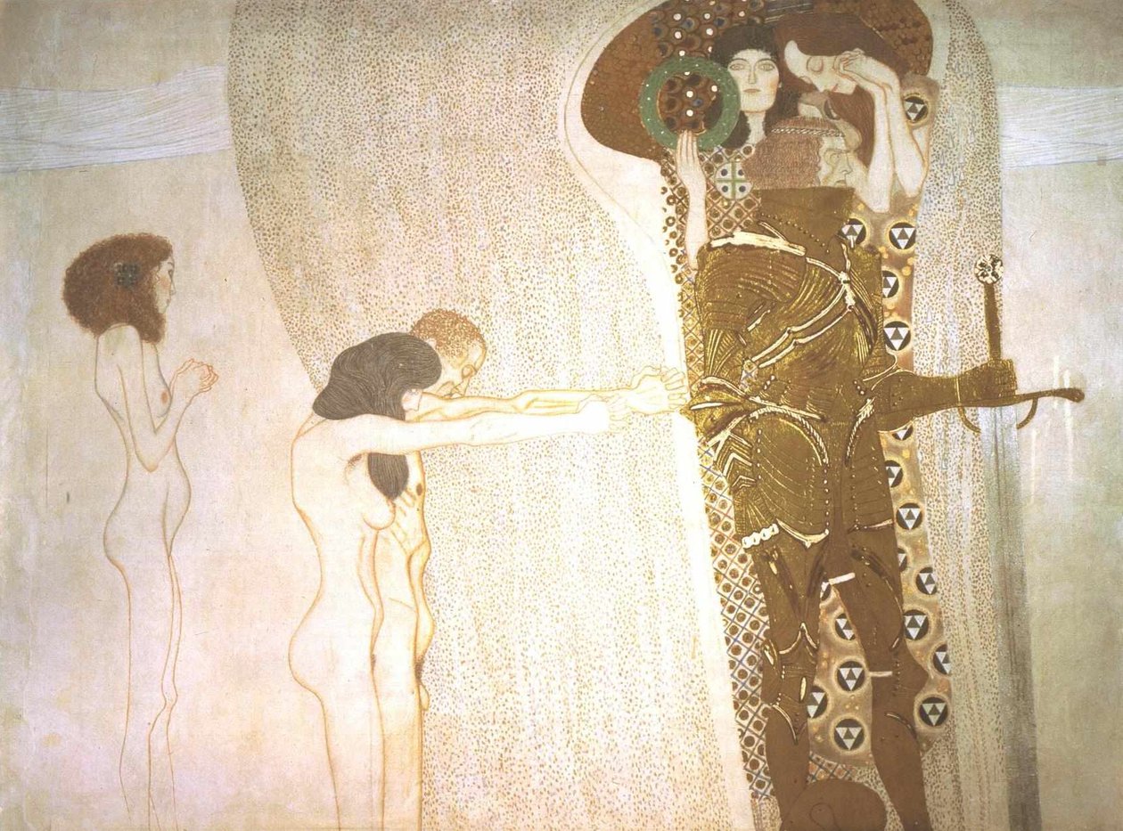 Beethovenův vlys - Touha po štěstí od Gustav Klimt