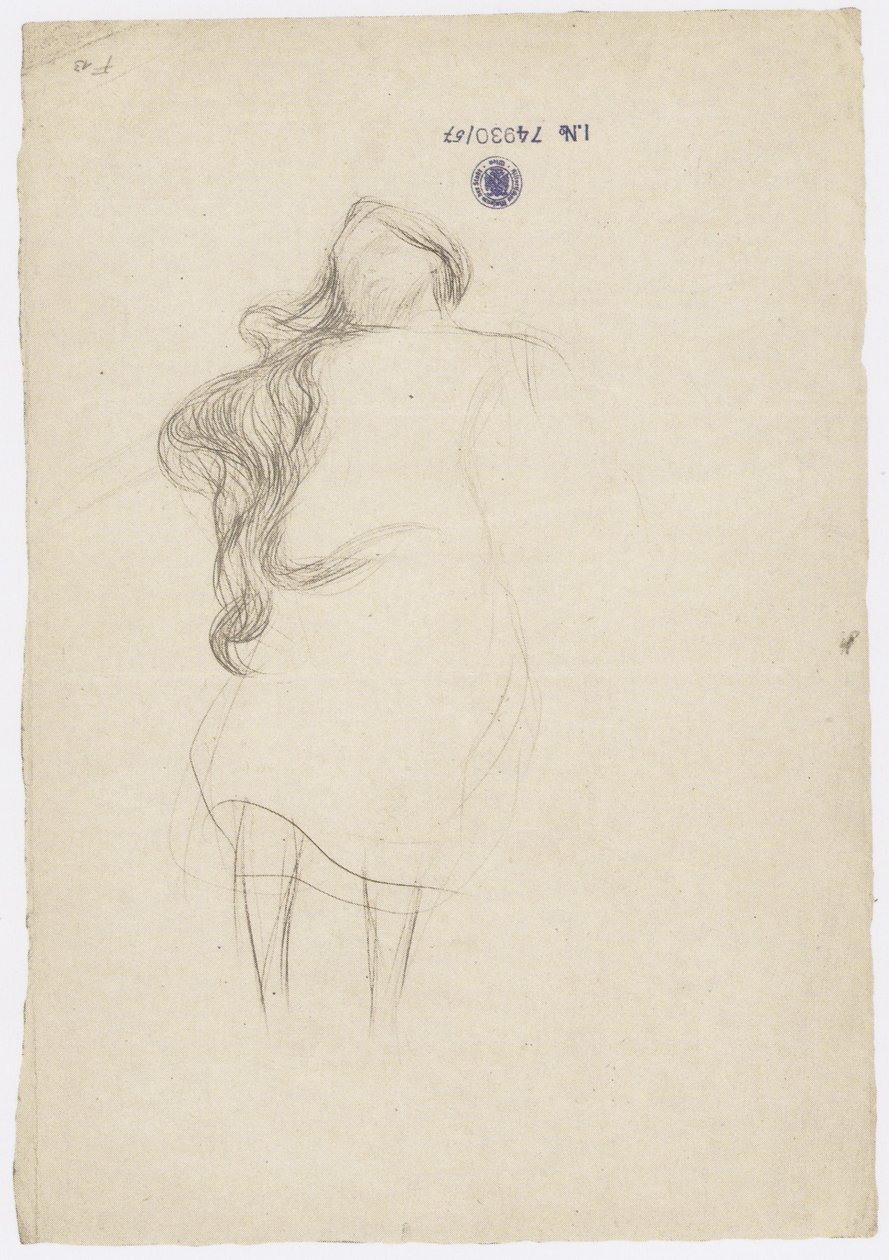 Oděná plovoucí žena se svěšenými vlasy od Gustav Klimt