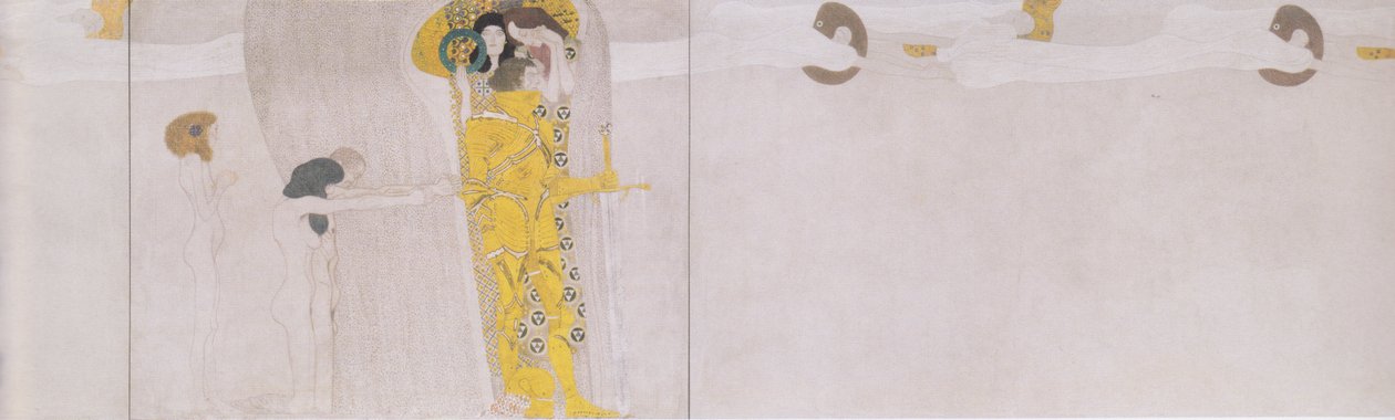 Bethovenův vlys - levá boční stěna - detail od Gustav Klimt