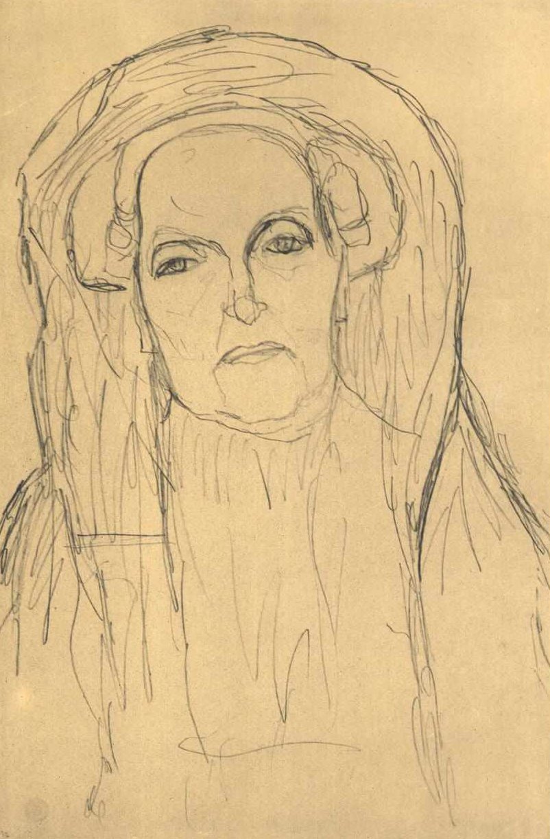 Poloviční portrét staré ženy od Gustav Klimt