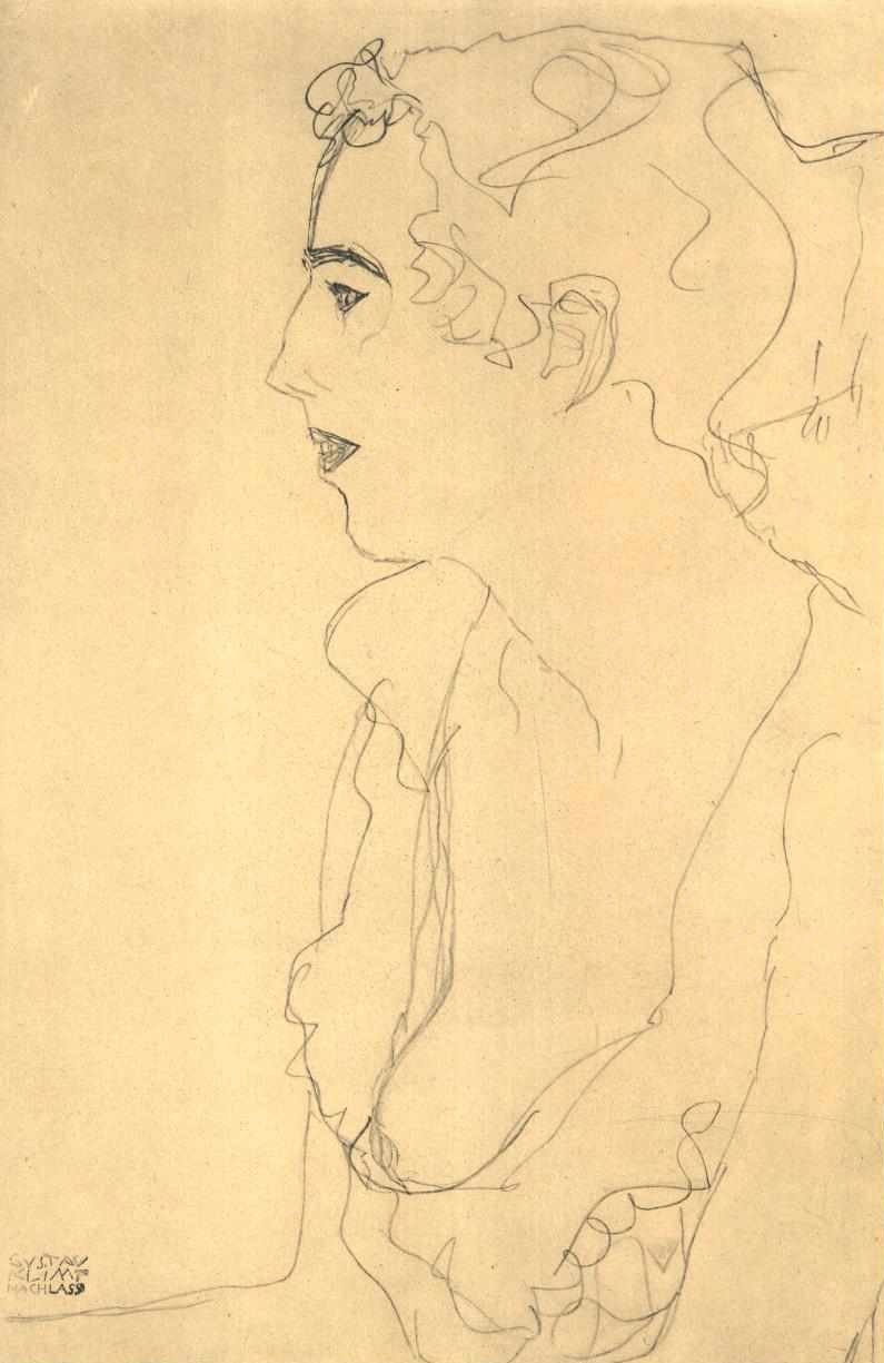 Poloviční portrét v profilu vlevo od Gustav Klimt