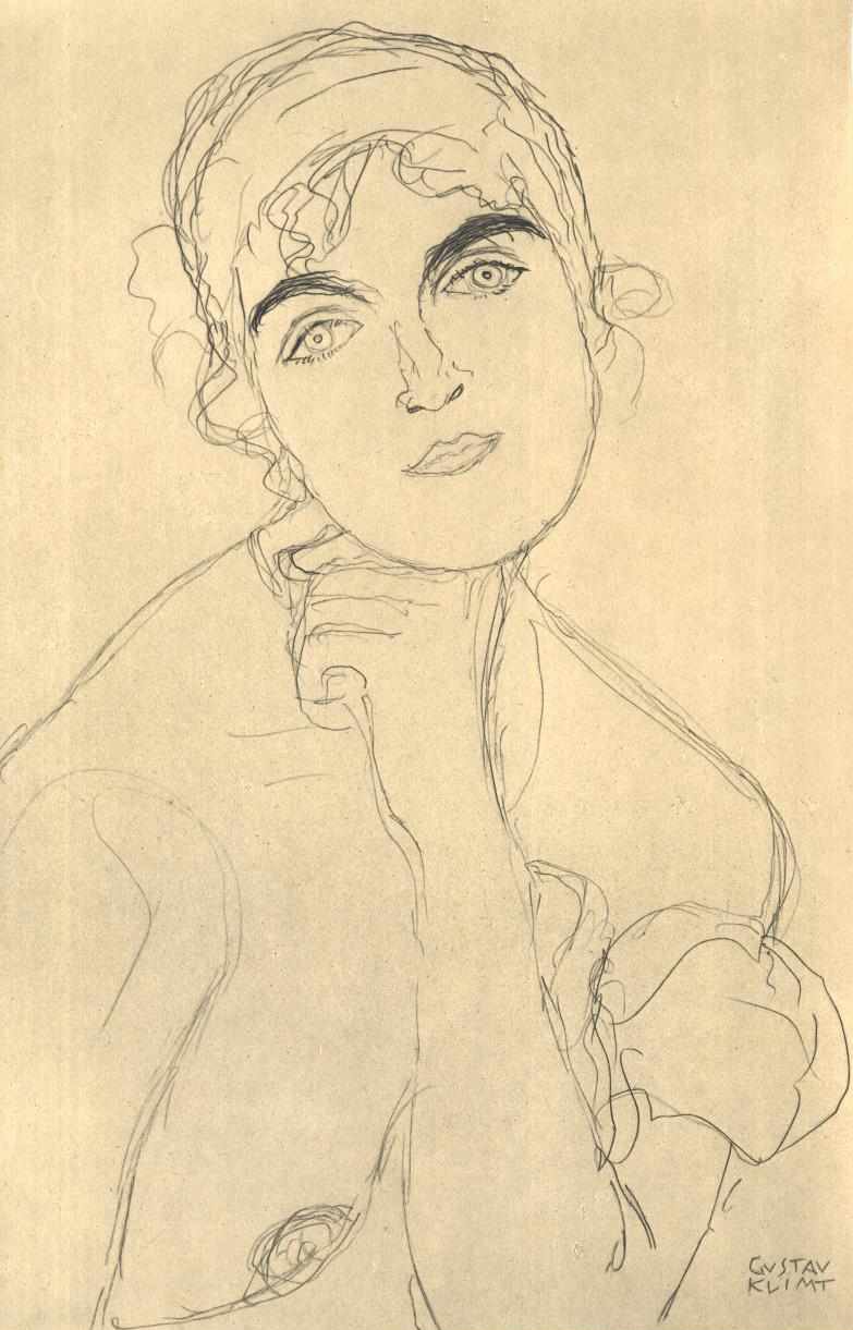 Poloviční portrét zepředu od Gustav Klimt