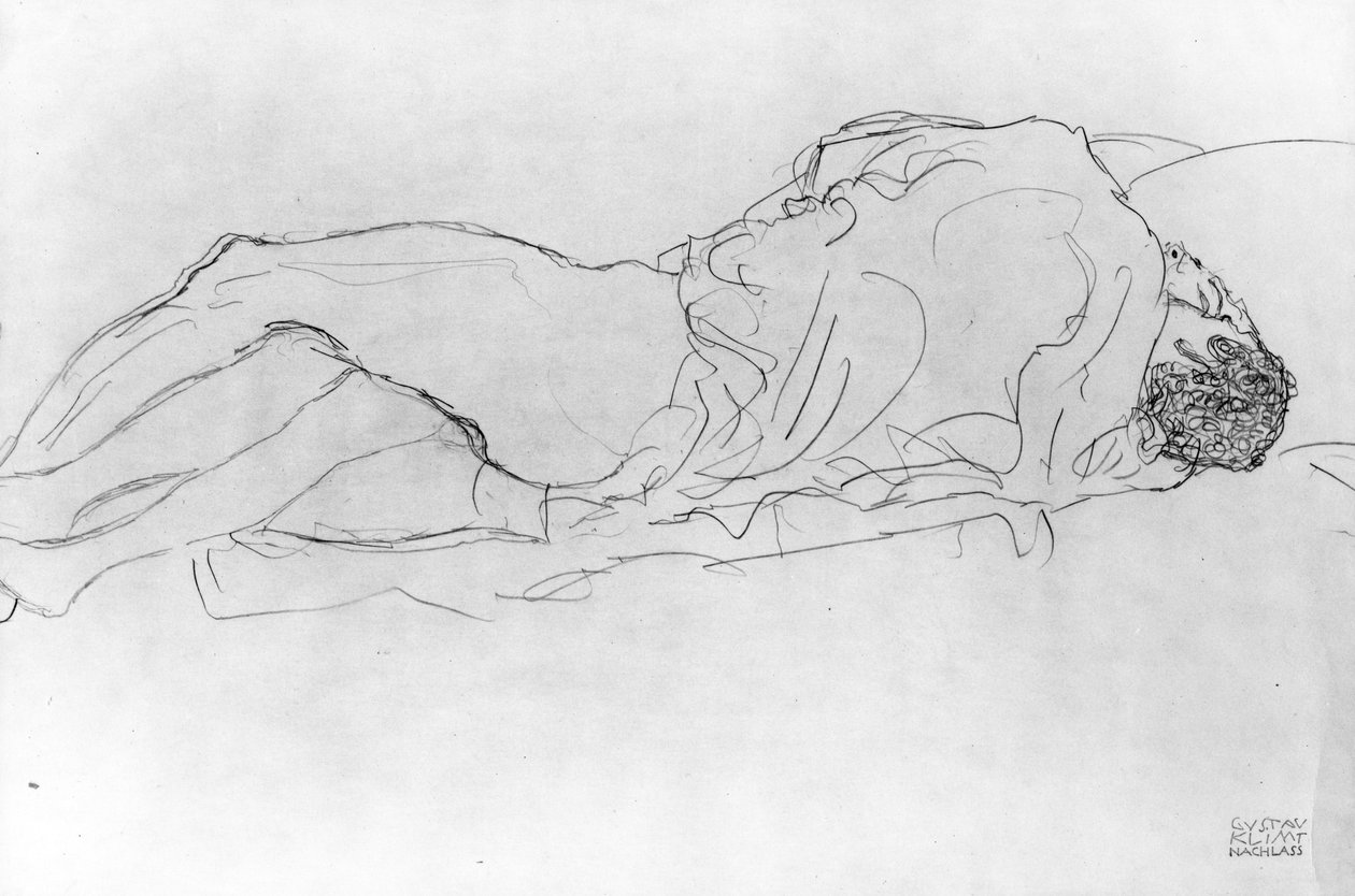 Pár v posteli, cca 1915 od Gustav Klimt
