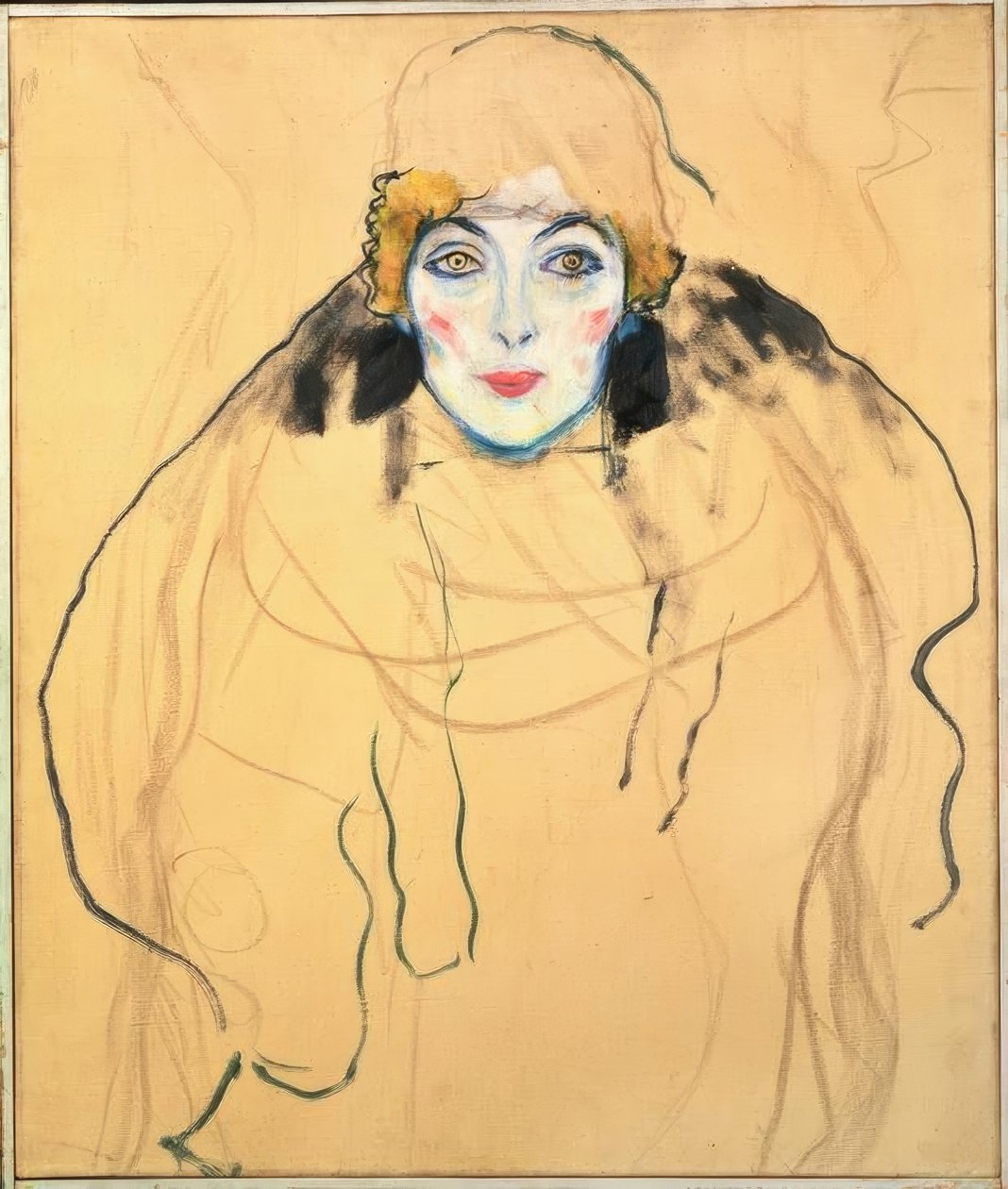 Portrét dámy en face od Gustav Klimt