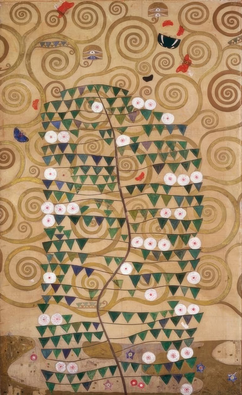 Strom života (pravá vnější část s kvetoucím keřem) od Gustav Klimt